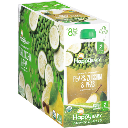 (8 Pack) Happy Baby Organics Pears, Zucchini & Peas Pouches; 4 oz. - Premium Toddler Feeding from Happy Baby - Just $16.99! Shop now at Kis'like