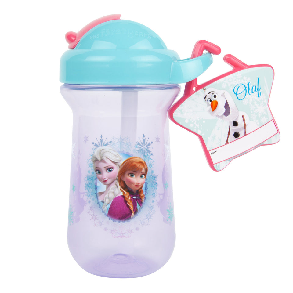 Disney Frozen Flip Top Straw Cup with Charm Name Tag Multicolor - Premium Sippy Cups: Alternatives to Plastic from The First Years - Just $10.99! Shop now at Kis'like