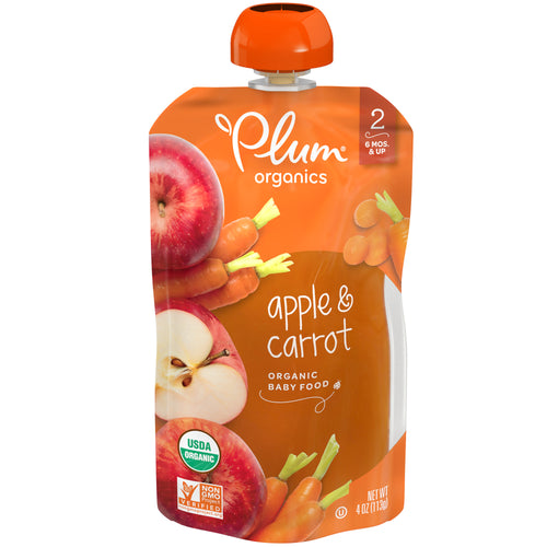 Plum Organics Stage 2 Organic Baby Food, Apple & Carrot, 4 Ounce Pouch Multicolor 6.394 x 3.307 x 1.56 - Premium Baby Food Stage 2 from Plum Organics - Just $8.59! Shop now at Kis'like