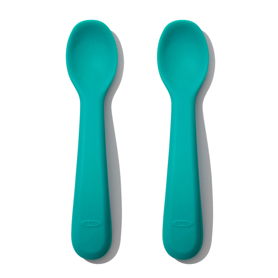 OXO Tot Silicone Spoon - 2 Pack - Teal - Premium Toddler Feeding from OXO Tot - Just $11.99! Shop now at Kis'like