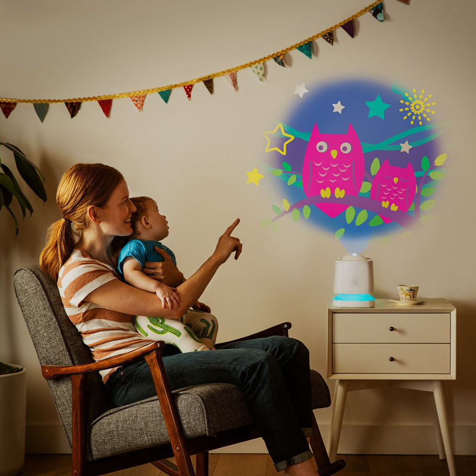 Munchkin Sound Asleep Nursery Projector and Sound Machine with LED Nightlight, Includes 3 Ambient Sounds, 2 Lullabies, and 2 Mozart Compositions White - Premium Nightlights & Soothers from Munchkin - Just $38.99! Shop now at Kis'like