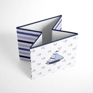 Bacati - Little Sailor Cotton Percale Fabric covered Storage, Small Box, 10 L x 10 W x 10 H inches Blue S - Premium All Nursery Storage from Bacati - Just $12.99! Shop now at Kis'like