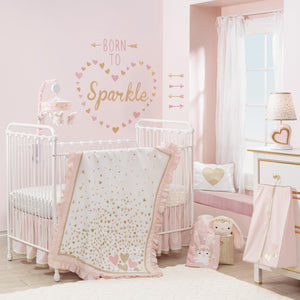 Lambs & Ivy Confetti Pink/Gold/White Bunny Musical Baby Crib Mobile Pink, Gold Female - Premium Crib Mobiles from Lambs & Ivy - Just $38.99! Shop now at Kis'like
