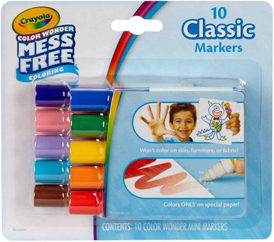 Crayola Color Wonder Mini Markers 10 Count Classic Assorted - Premium Crayola Kids from Crayola - Just $7.99! Shop now at Kis'like