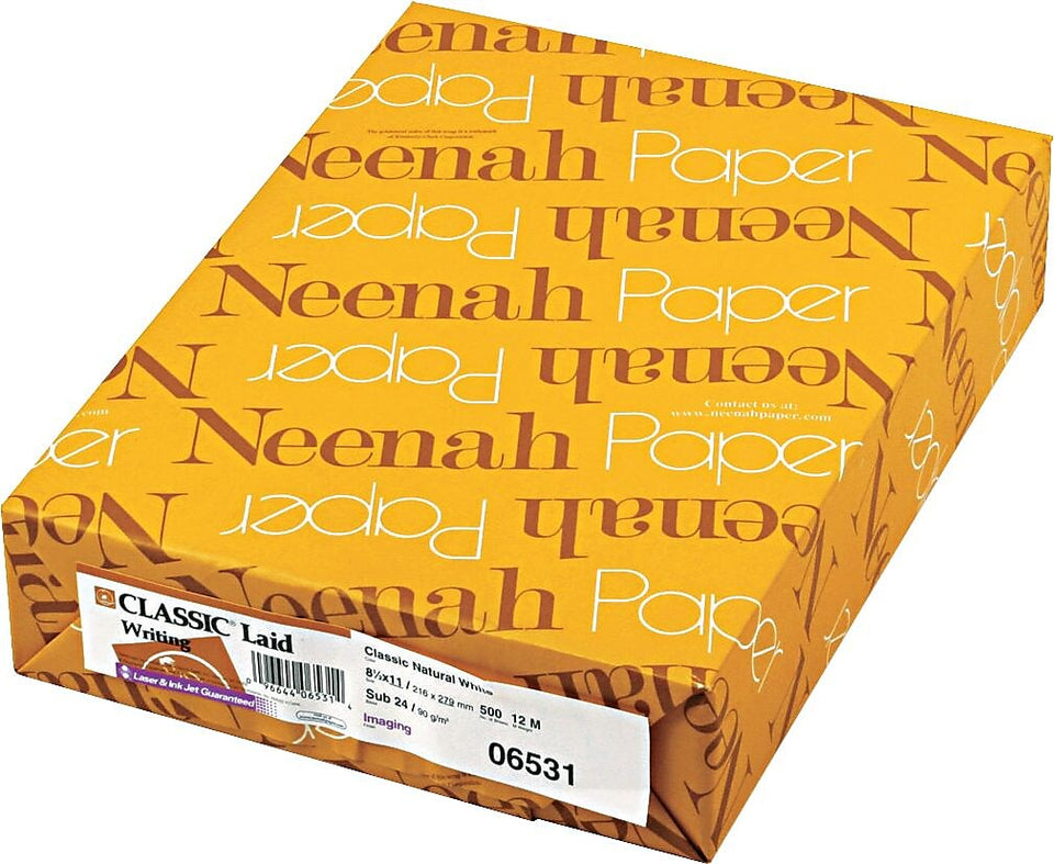 Neenah Paper CLASSIC Laid Writing Paper 24lb 8 1/2 x 11 Natural White 500 Sheets 06531 - Premium Art Sketchbooks and Paper from Classic - Just $25.99! Shop now at Kis'like