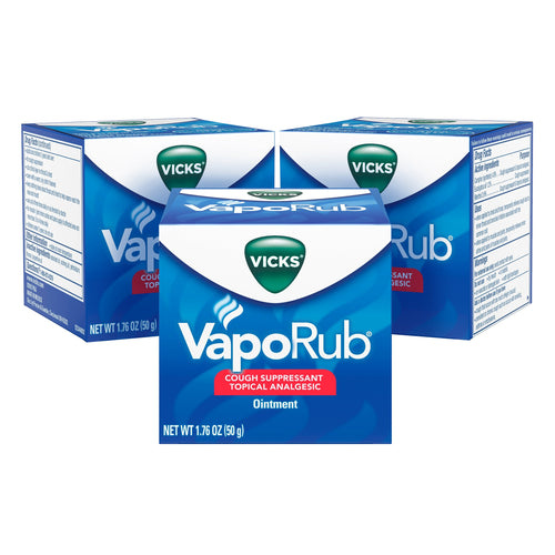 Vicks VapoRub Cough Suppressant Chest Rub Ointment, 1.76 oz, 3 Ct Clear - Premium Vicks from Vicks - Just $24.60! Shop now at Kis'like