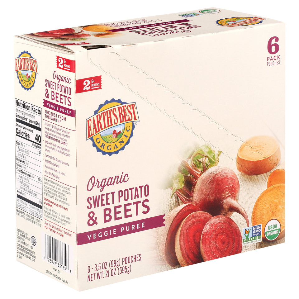 (6 Pack) Earth's Best Organic, Sweet Potato & Beets Baby Food Puree, 3.5 Ounce Beige - Premium Baby Food Stage 2 from Earth's Best - Just $15.52! Shop now at Kis'like