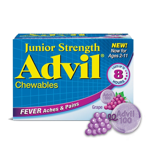 Children's Advil Junior Pain and Fever Relief Chewable Tablets, Grape, 24 Count Multicolor - Premium Advil Tablets from Advil - Just $8.99! Shop now at KisLike