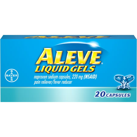 Liquid Gels with Naproxen Sodium Pain Reliever/Fever Reducer, 220 mg, 20 Ct Blue - Premium Headaches & Fever from Aleve - Just $7.99! Shop now at Kis'like