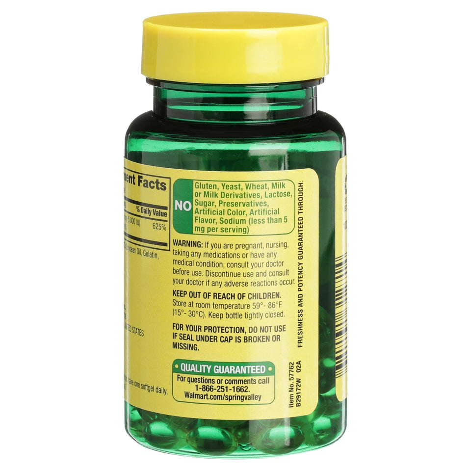 Spring Valley Vitamin D3 Softgels, 5000 IU, 100 Count NA - Premium Stress Support Supplements from Spring Valley - Just $8.99! Shop now at KisLike