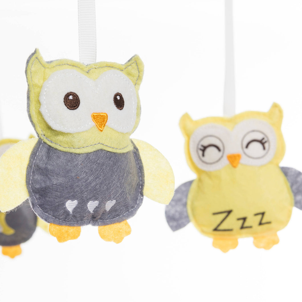 Grey and Yellow Owls Bassinest Mobile by HALO Sleepy Owl - Premium Crib Mobiles from HALO - Just $53.45! Shop now at Kis'like