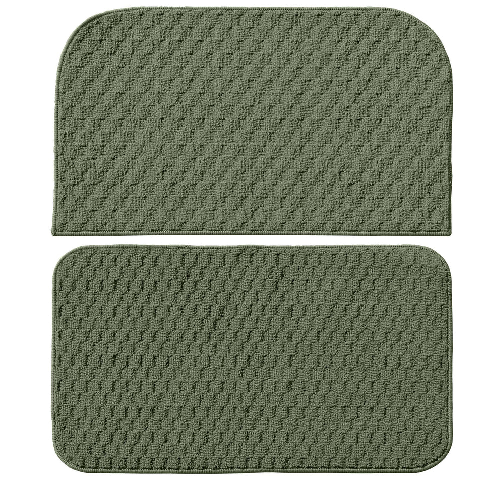 Garland Rug Town Square 2pc Kitchen Rug Set 18 in. x28 in. Slice & 18 in. x28 in. Mat Sage Green 18"x28"Slice, 18"x28 - Premium Kitchen Rugs from Garland Rugs - Just $19.99! Shop now at Kis'like