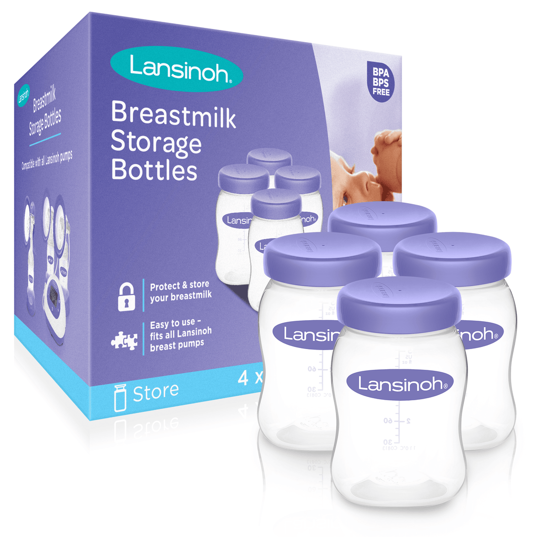 Lansinoh Breastmilk Storage Bottles, 5 Ounces, 4 Count White; Purple; 1 - Premium Breast Milk Storage from Lansinoh - Just $12.99! Shop now at Kis'like