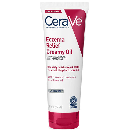Cerave Eczema Relief Creamy Body Oil | Anti Itch Cream for Eczema & Moisturizer for Dry Skin with Colloidal Oatmeal, Ceramides and Safflower Oil | 8 Ounce 8 Fl Oz (Pack of 1) - Premium Eczema, Psoriasis & Rosacea Care from CeraVe - Just $19.89! Shop now at KisLike