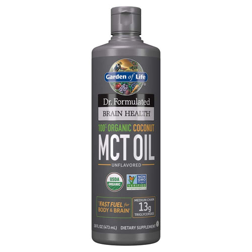 Garden of Life Dr. Formulated Brain Health 100% Organic Coconut MCT Oil 16 fl oz Unflavored, 13g MCTs, Keto & Paleo Diet Friendly Body & Brain Fuel, Certified Non-GMO Vegan & Gluten Free, Hexane-Free 16.0 Servings (Pack of 1) - Premium MCT Oil from Garden of Life - Just $23.89! Shop now at KisLike