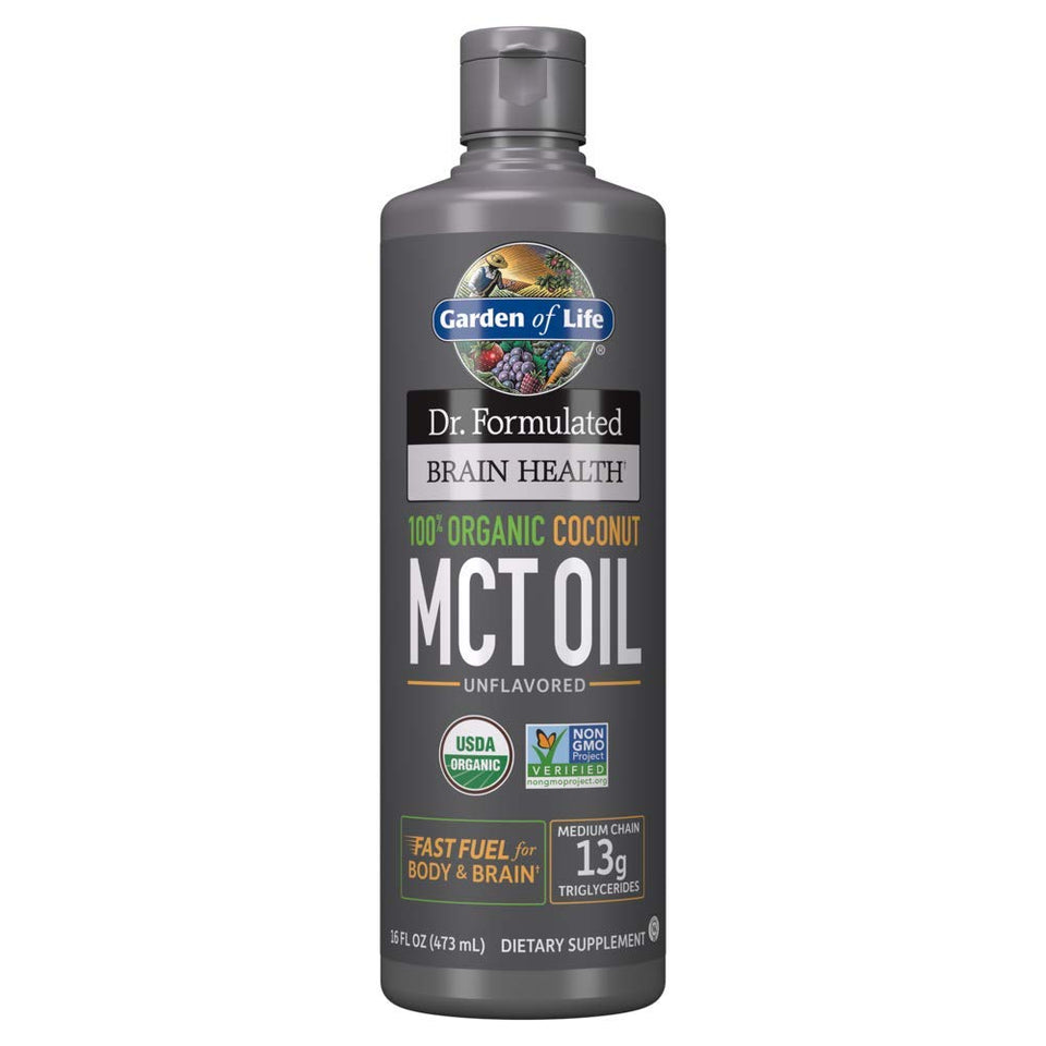 Garden of Life Dr. Formulated Brain Health 100% Organic Coconut MCT Oil 16 fl oz Unflavored, 13g MCTs, Keto & Paleo Diet Friendly Body & Brain Fuel, Certified Non-GMO Vegan & Gluten Free, Hexane-Free 16.0 Servings (Pack of 1) - Premium MCT Oil from Garden of Life - Just $23.89! Shop now at Kis'like