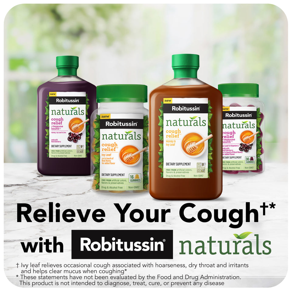 Robitussin Naturals Cough Medicine Dietary Supplement Gummies, Ivy Leaf, 30 Count - Premium Robitussin from Robitussin - Just $20.12! Shop now at Kis'like