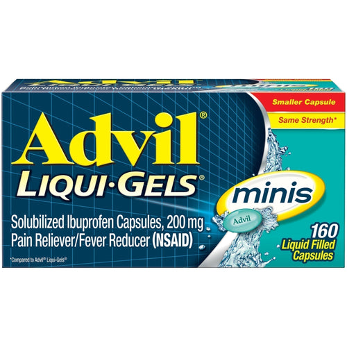 Advil Liqui-Gels Minis Pain and Fever Liquid Capsules, 200 Mg Ibuprofen, 160 Count 160 ct - Premium Headaches & Fever from Advil - Just $18.99! Shop now at Kis'like