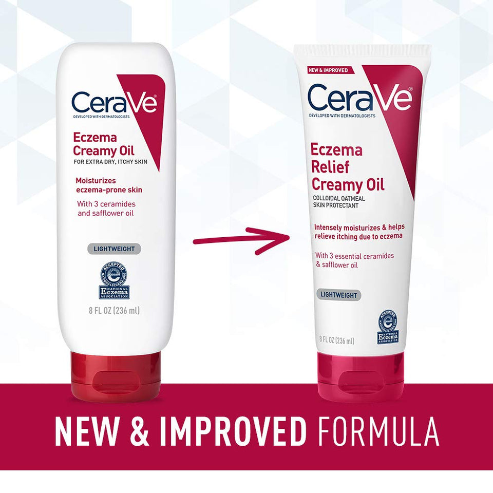 Cerave Eczema Relief Creamy Body Oil | Anti Itch Cream for Eczema & Moisturizer for Dry Skin with Colloidal Oatmeal, Ceramides and Safflower Oil | 8 Ounce 8 Fl Oz (Pack of 1) - Premium Eczema, Psoriasis & Rosacea Care from CeraVe - Just $18.89! Shop now at Kis'like
