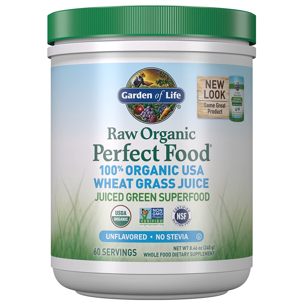 Garden of Life Raw 100% Organic Perfect Food USA Wheat Grass Juice - Green Superfood Powder, 60 Servings - Stevia & Gluten Free, Non-GMO, Vegan, Whole Food Dietary Supplement, 8.46 Oz 8.46 Ounce (Pack of 1) - Premium Chlorophyll from Garden of Life - Just $48.89! Shop now at KisLike