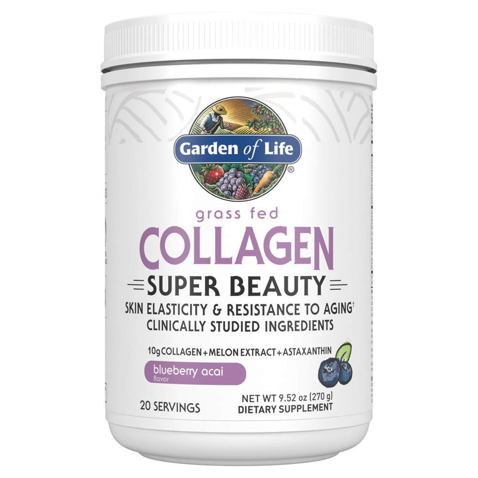 Garden of Life Grass Fed Collagen Super Beauty Powder - Blueberry Acai, 20 Servings, Collagen Powder for Women Skin Hair Nails Joints, Collagen Peptides Powder, Collagen Protein, Collagen Supplements - Premium Collagen from Garden of Life - Just $39.89! Shop now at Kis'like