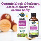 Garden of Life Organic Sambucas Elderberry Syrup for Kids Plus Aronia Berry & Acerola Cherry with Vitamin C for Immune Support, Sugar Free, Liquid, 3.9 Fl Oz - Premium Elderberry from Garden of Life - Just $24.89! Shop now at Kis'like