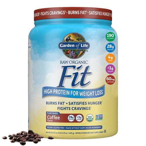 Garden of Life Raw Organic Fit Vegan Protein Powder Coffee, 28g Plant Based Protein for Weight Loss, Pea Protein, Fiber, Probiotics, Dairy Free Nutritional Shake for Women and Men, 10 Servings - Premium Blends from Garden of Life - Just $42.89! Shop now at Kis'like