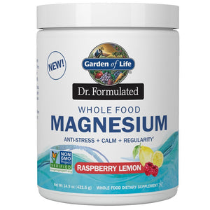 Garden of Life Dr. Formulated Whole Food Magnesium 421.5g Powder, Raspberry Lemon, Chelated Non-GMO Vegan Kosher Gluten & Sugar Free Supplement with Probiotics, Best for Anti-Stress Calm & Regularity 14.90 Ounce (Pack of 1) - Premium Magnesium from Garden of Life - Just $26.89! Shop now at Kis'like