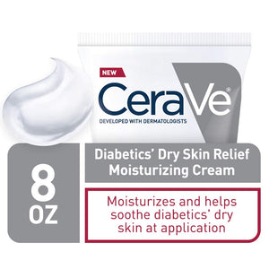CeraVe Moisturizing Cream for Diabetics’ Dry Skin | Urea Cream with Bilberry for Face and Body | Fragrance Free & Paraben Free | 8 Ounce - Premium Creams from CeraVe - Just $12.89! Shop now at Kis'like