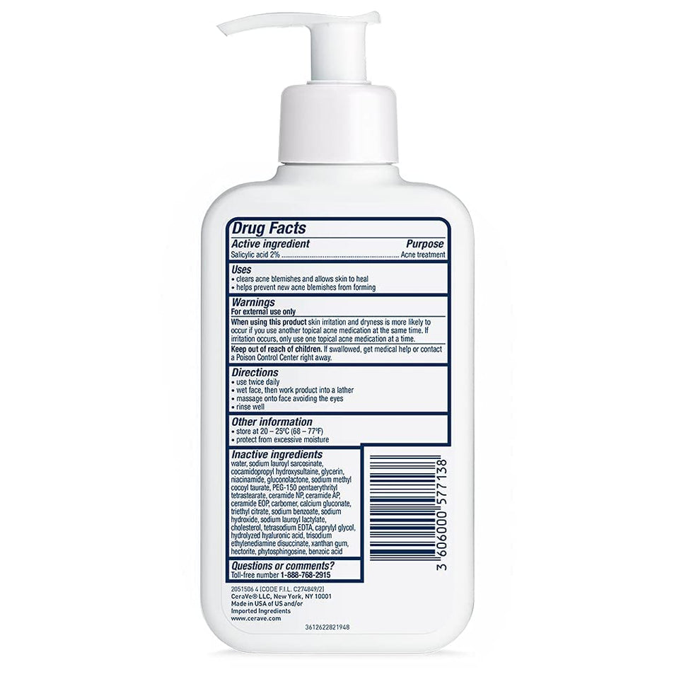 CeraVe Face Wash Acne Treatment | 2% Salicylic Acid Cleanser with Purifying Clay for Oily Skin | Blackhead Remover and Clogged Pore Control | Fragrance Free, Paraben Free & Non Comedogenic| 8 Ounce 8 Fl Oz (Pack of 1) - Premium Washes from CeraVe - Just $18.89! Shop now at Kis'like