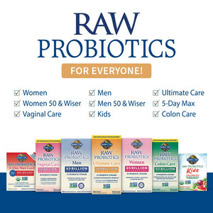 Garden of Life Raw Probiotics for Women and Men Ultimate Care 100 Billion CFU Shelf Stable Non Refrigerated Probiotic Supplement for Adults, Clinically Studied Strains, Digestive Enzymes, 30 Capsules - Premium Acidophilus from Garden of Life - Just $52.89! Shop now at Kis'like