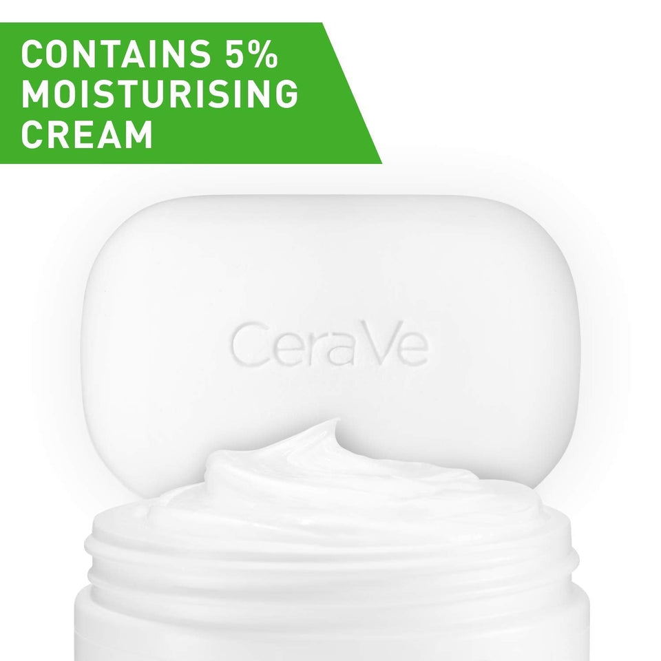 CeraVe Hydrating Cleanser Bar | Soap-Free Body and Facial Cleanser with 5% Cerave Moisturizing Cream | Fragrance-Free | Single Bar, 4.5 Ounce