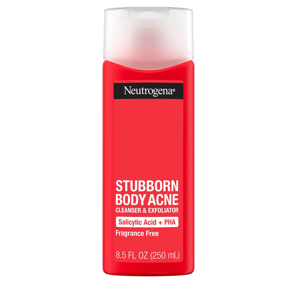 Neutrogena Stubborn Body Acne Cleanser & Exfoliator with Salicylic Acid & PHA for Acne-Prone Skin, Acne Treatment Gently Exfoliates & Helps Prevent Breakouts, Fragrance-Free, 8.5 fl. oz 8.5 Fl Oz (Pack of 1) - Premium Gels from Neutrogena - Just $12.89! Shop now at Kis'like