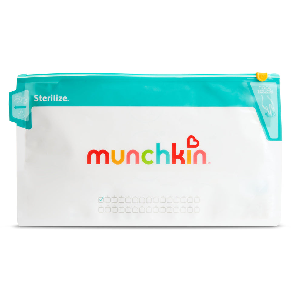 Munchkin Jumbo Baby Bottle Sterilizer Bags, Includes Cool-Touch Grip and East Close Pull Tab, 6 Pack White - Premium Breast Pump Accessories from Munchkin - Just $10.99! Shop now at Kis'like