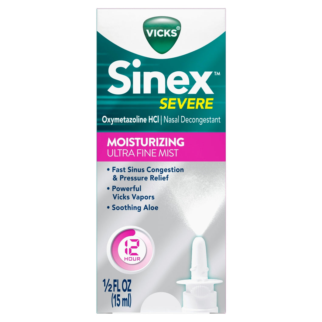 Vicks Sinex Severe Moisturizing Sinus Decongestion Spray, 0.5 fl Oz Clear - Premium Sinus Medicine from Vicks - Just $12.99! Shop now at KisLike
