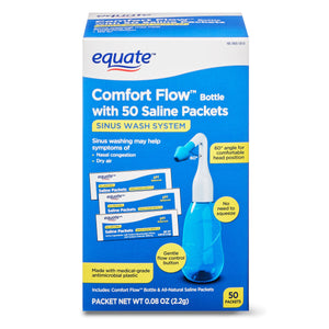 Equate Comfort Flow Neti Pot Sinus Wash System (Blue) + 50 Neti Salt Saline Packets - Premium Equate Sinus Congestion & Nasal Care from Equate - Just $9.99! Shop now at Kis'like