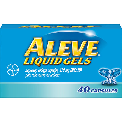 Liquid Gels with Naproxen Sodium Pain Reliever/Fever Reducer, 220 mg, 40 Ct Blue - Premium Headaches & Fever from Aleve - Just $13.99! Shop now at Kis'like