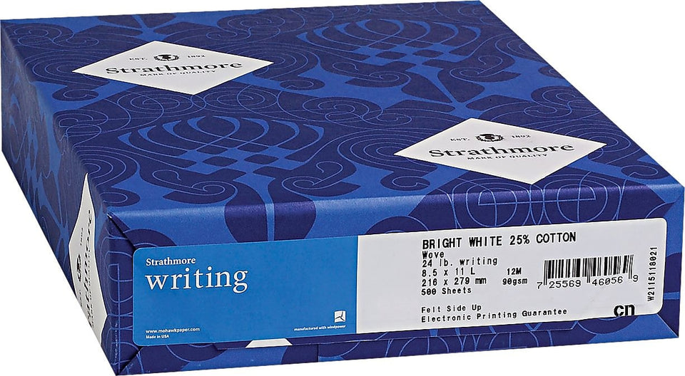 Mohawk Strathmore Wove Paper, Bright White, 500 / Ream (Quantity) 8 1/2 x 11 - Premium Copy & Multipurpose Paper from Mohawk - Just $38.83! Shop now at Kis'like