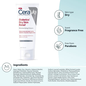 CeraVe Moisturizing Cream for Diabetics’ Dry Skin | Urea Cream with Bilberry for Face and Body | Fragrance Free & Paraben Free | 8 Ounce - Premium Creams from CeraVe - Just $12.89! Shop now at KisLike