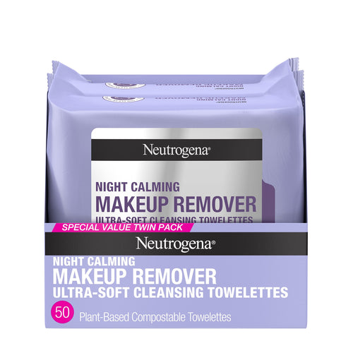 Neutrogena Makeup Remover Night Calming Cleansing Towelettes, Disposable Nighttime Face Wipes to Remove Dirt, Oil & Makeup, 25 ct, Twin Pack 25 Count (Pack of 2) - Premium Cloths & Towelettes from Neutrogena - Just $17.89! Shop now at Kis'like