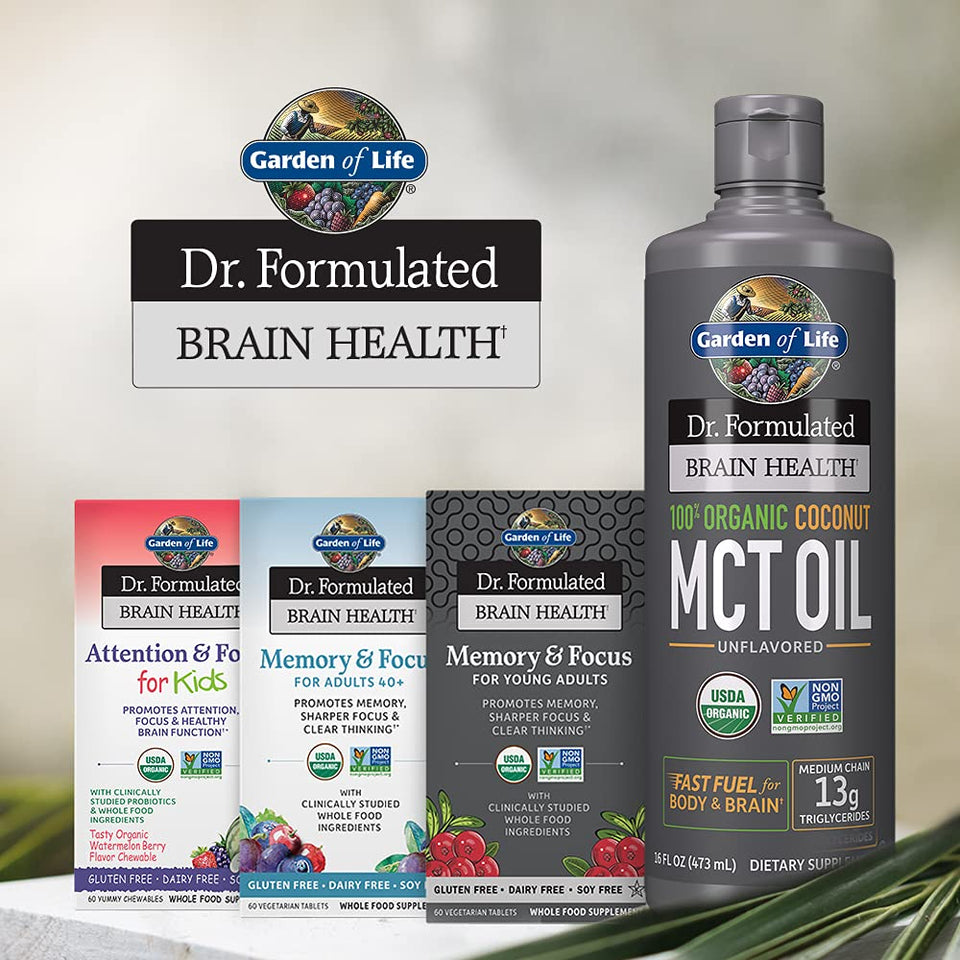 Garden of Life Dr. Formulated Brain Health 100% Organic Coconut MCT Oil 16 fl oz Unflavored, 13g MCTs, Keto & Paleo Diet Friendly Body & Brain Fuel, Certified Non-GMO Vegan & Gluten Free, Hexane-Free 16.0 Servings (Pack of 1) - Premium MCT Oil from Garden of Life - Just $23.89! Shop now at KisLike