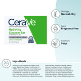 CeraVe Hydrating Cleanser Bar | Soap-Free Body and Facial Cleanser with 5% Cerave Moisturizing Cream | Fragrance-Free | Single Bar, 4.5 Ounce - Premium Soaps from CeraVe - Just $10.89! Shop now at Kis'like