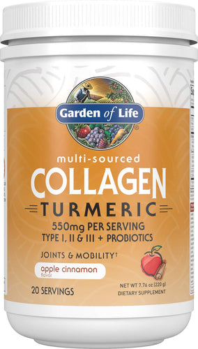 Garden of Life Multi-Sourced Protein Hydrolyzed Collagen Peptides Powder Supplements for Women Men Joints Mobility, Apple Cinnamon, Turmeric, 20 Servings, 7.76 Oz 20.0 Servings (Pack of 1) - Premium Turmeric from Garden of Life - Just $28.89! Shop now at Kis'like