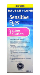 Sensitive Eyes Contact Lens Solution by Bausch & Lomb, Sensitive Eyes Solution for Soft Contact & Gas Permeable Lenses, Saline Solution with Potassium, 12 Fl Oz (Pack of 2) Sensitive Eyes Saline 2x12oz - Premium Soaking Solutions from Bausch & Lomb - Just $9.89! Shop now at Kis'like