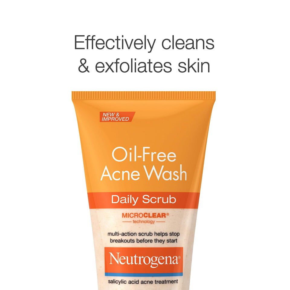Neutrogena Oil-Free Acne Face Scrub, 2% Salicylic Acid Acne Treatment Medicine, Daily Face Wash to help Prevent Breakouts, Oil Free Exfoliating Facial Cleanser for Acne-Prone Skin, 4.2 fl. oz Unscented 4.2 Fl Oz (Pack of 1) - Premium Scrubs from Neutrogena - Just $11.89! Shop now at KisLike