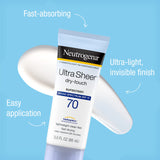 Neutrogena Ultra Sheer Dry-Touch Water Resistant and Non-Greasy Sunscreen Lotion with Broad Spectrum SPF 70, 3 Fl Oz (Pack of 1) - Premium Body Sunscreens from Neutrogena - Just $10.89! Shop now at KisLike