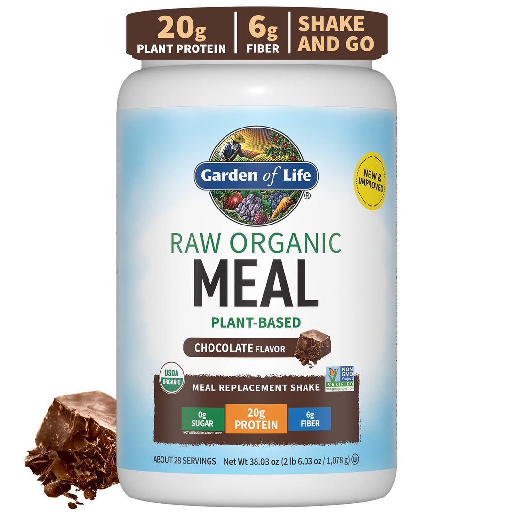 Garden of Life - Tasty Organic Chocolate Meal Replacement Shake Vegan - Garden of Life - 20g Complete Plant Based Protein, Greens, Rice Protein, Pro & Prebiotics for Easy Digestion – Non-GMO, Gluten-Free, 2.4 LB Canister 2.37 Pound (Pack of 1) - Premium Meal Replacement Drinks from Garden of Life - Just $43.89! Shop now at Kis'like