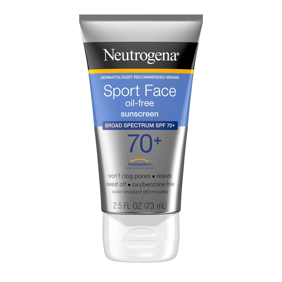 Neutrogena Sport Face Sunscreen SPF 70+, Oil-Free Facial Sunscreen Lotion with Broad Spectrum UVA/UVB Sun Protection, Sweat-Resistant & Water-Resistant, 2.5 fl. oz - Premium Facial Sunscreens from Neutrogena - Just $11.89! Shop now at Kis'like