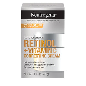Neutrogena Rapid Tone Repair Retinol + Vitamin C Correcting Cream, Tone Evening Face & Neck Cream with Retinol & Hyaluronic Acid for Dark Spots, Fine Lines & Wrinkles, 1.7 oz 1.7 Ounce (Pack of 1) - Premium Serums from Neutrogena - Just $21.89! Shop now at Kis'like