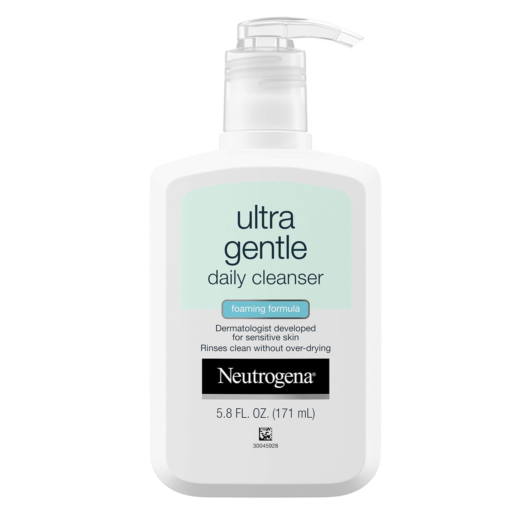 Neutrogena Ultra Gentle Foaming Facial Cleanser, Hydrating Face Wash for Sensitive Skin, Gently Cleanses Face Without Over Drying, Oil-Free, Soap-Free, 5.8 fl. oz - Premium Washes from Neutrogena - Just $17.89! Shop now at Kis'like